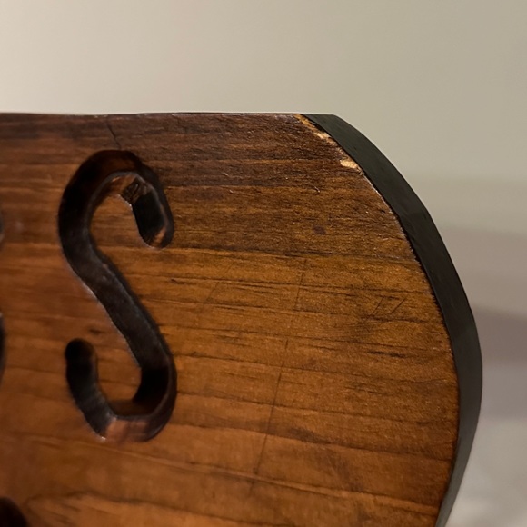 Vintage Wooden Coffee Mug Peg Rack Wall Hooks Kitchen Storage MCM - Picture 7 of 7